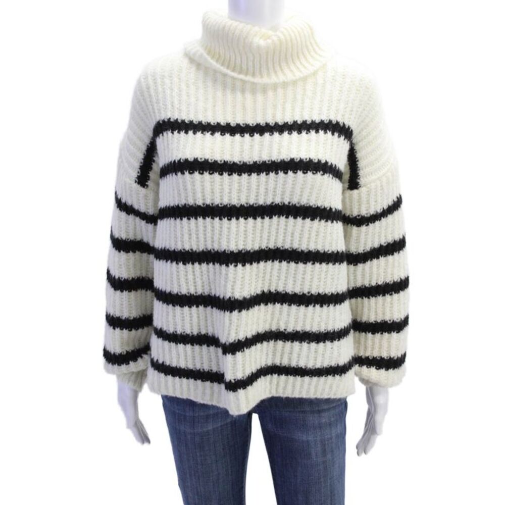 Line & Dot Womens Ariel Sweater - White/Black Size XS